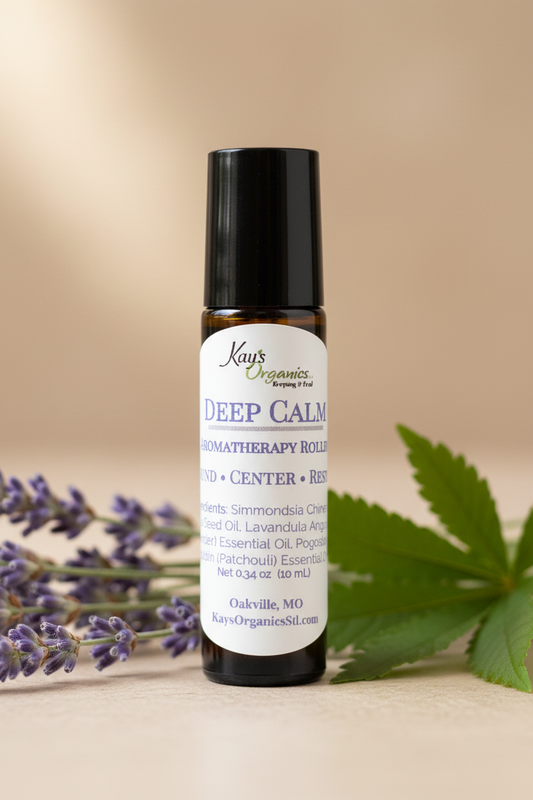 Deep Calm Aromatherapy Roller - Botanical Background